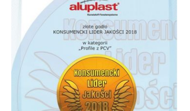 Złote Godło Konsumencki Lider Jakości 2018 dla Aluplast